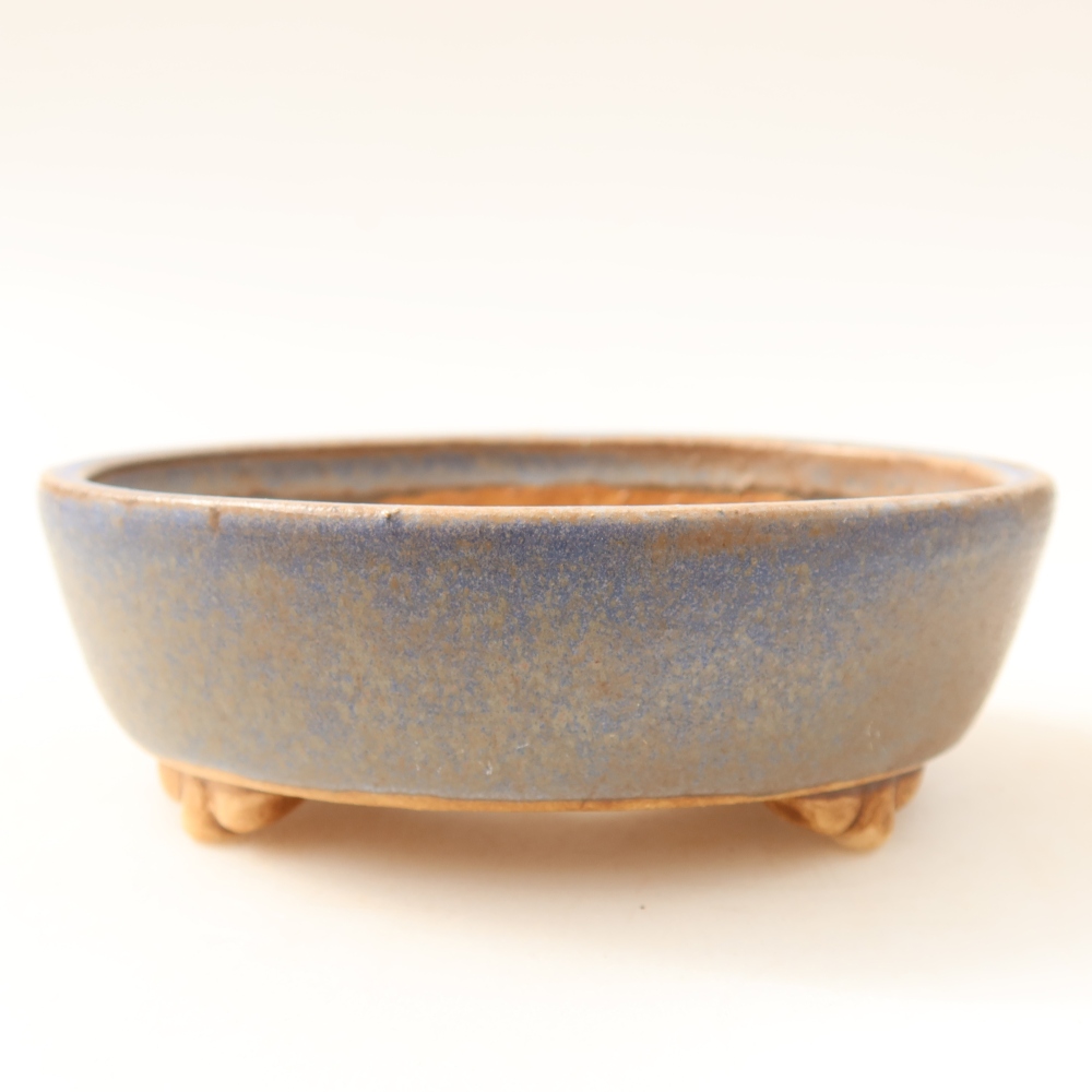 Pot à bonsaï en céramique 12 x 10,5 x 4 cm, couleur bleue
