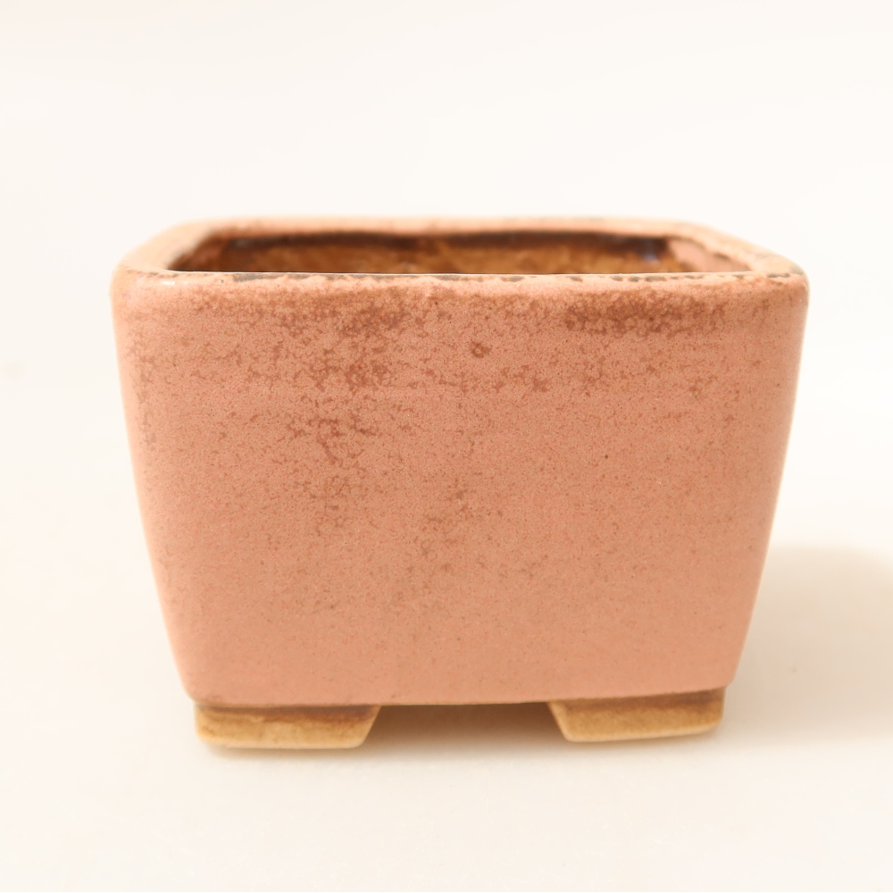 Pot à bonsaï en céramique 6,5 x 6,5 x 4,5 cm, couleur rose