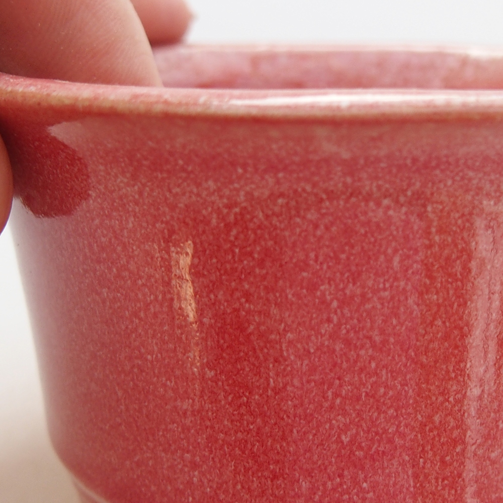 Bol à bonsaï en céramique 9 x 9 x 5 cm, couleur rouge