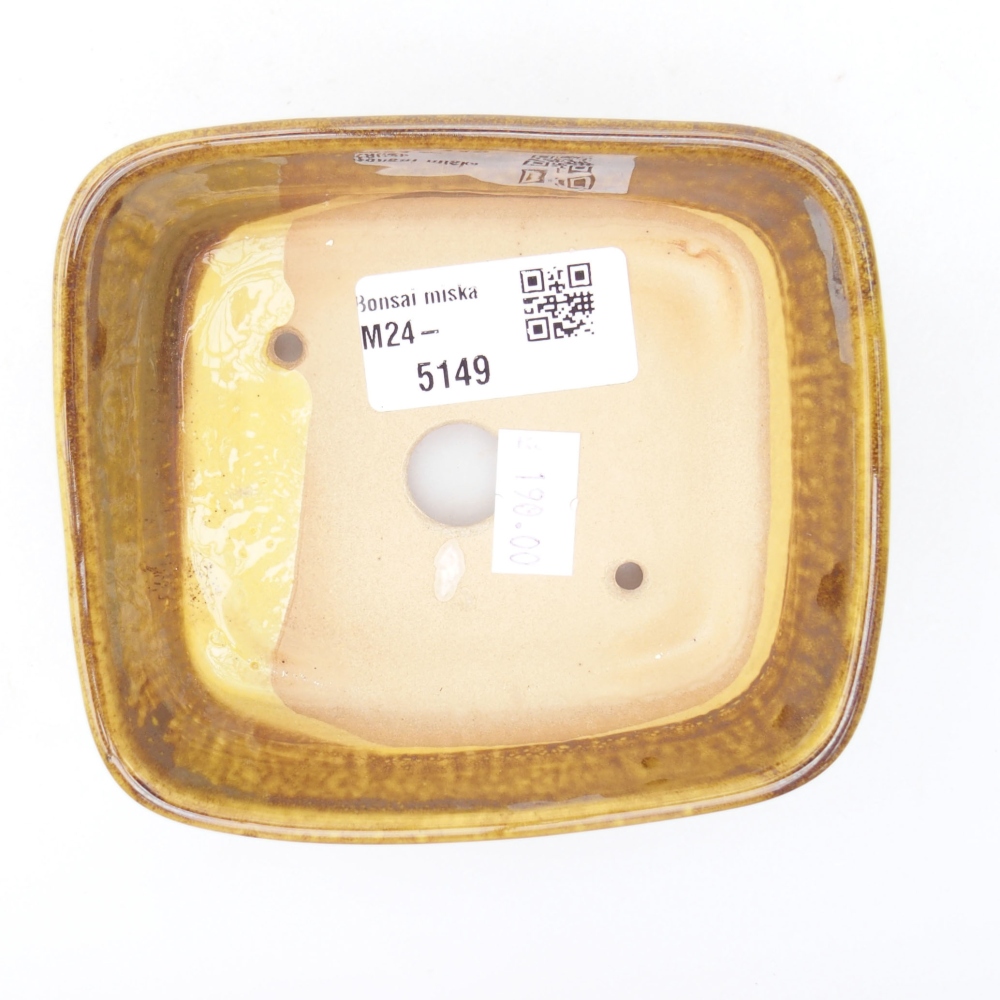 Bol à bonsaï en céramique 11 x 9,5 x 4,5 cm, jaune