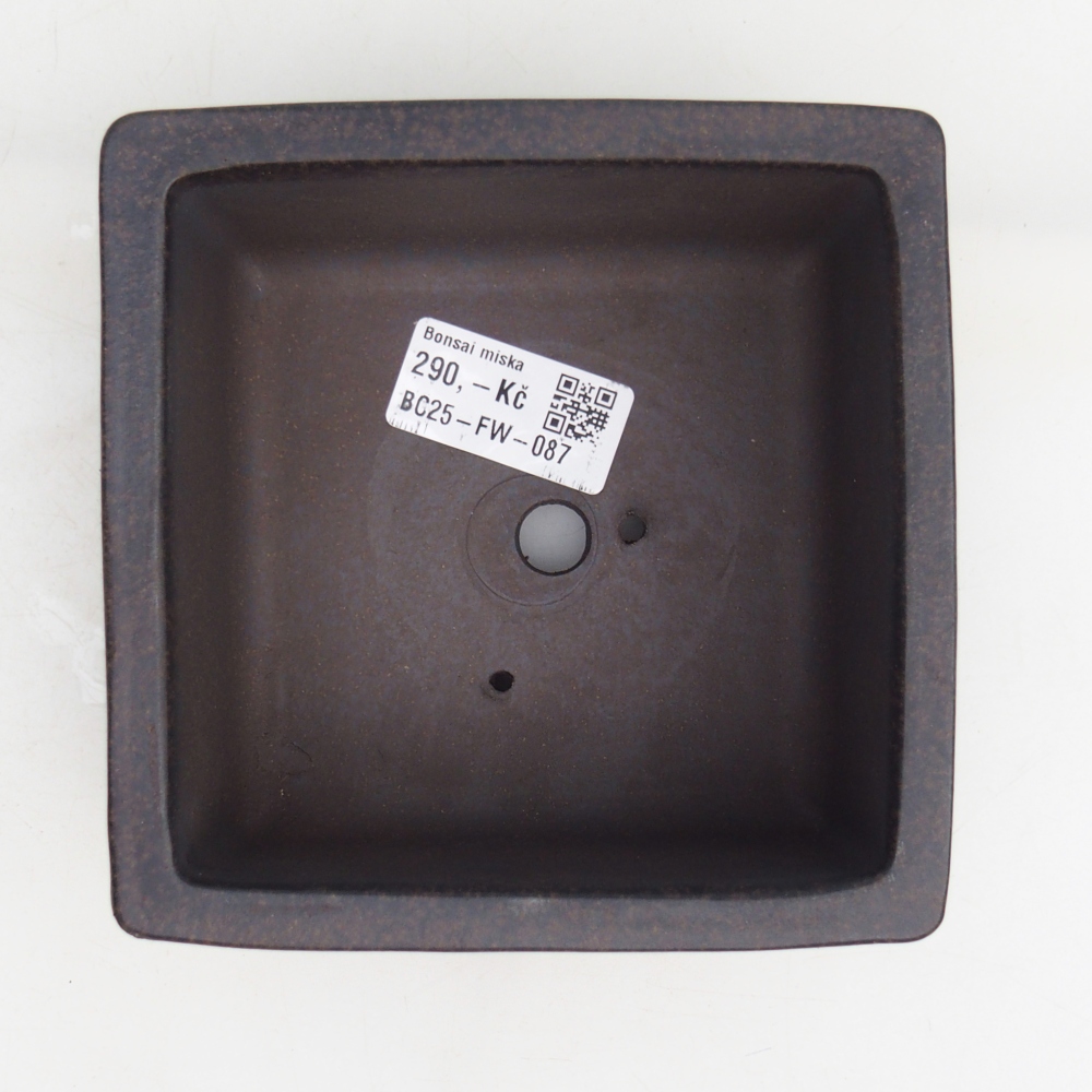 Bol à bonsaï en céramique 12,5 x 12,5 x 6,5 cm, couleur ocre brunâtre