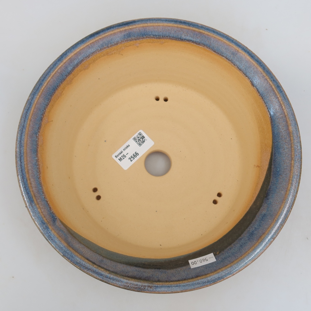 Bol à bonsaï en céramique 24,5 x 24,5 x 7 cm, couleur bleu