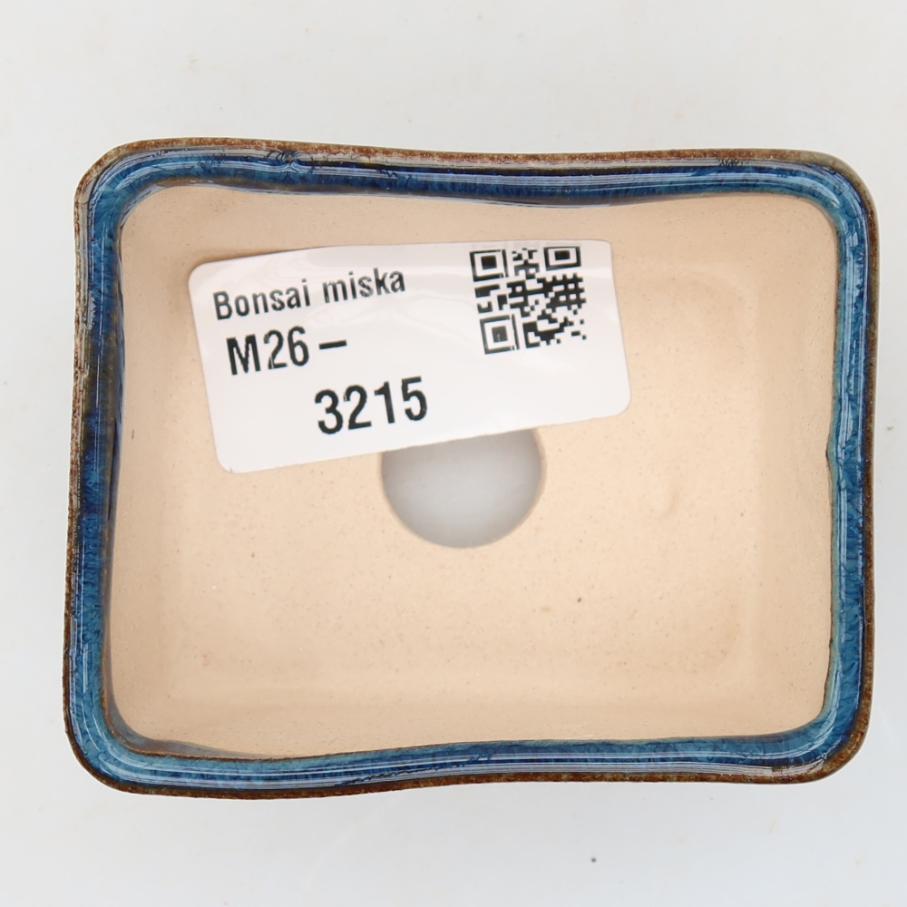 Pot à bonsaï en céramique 6,5 x 5 x 3,5 cm, couleur bleue
