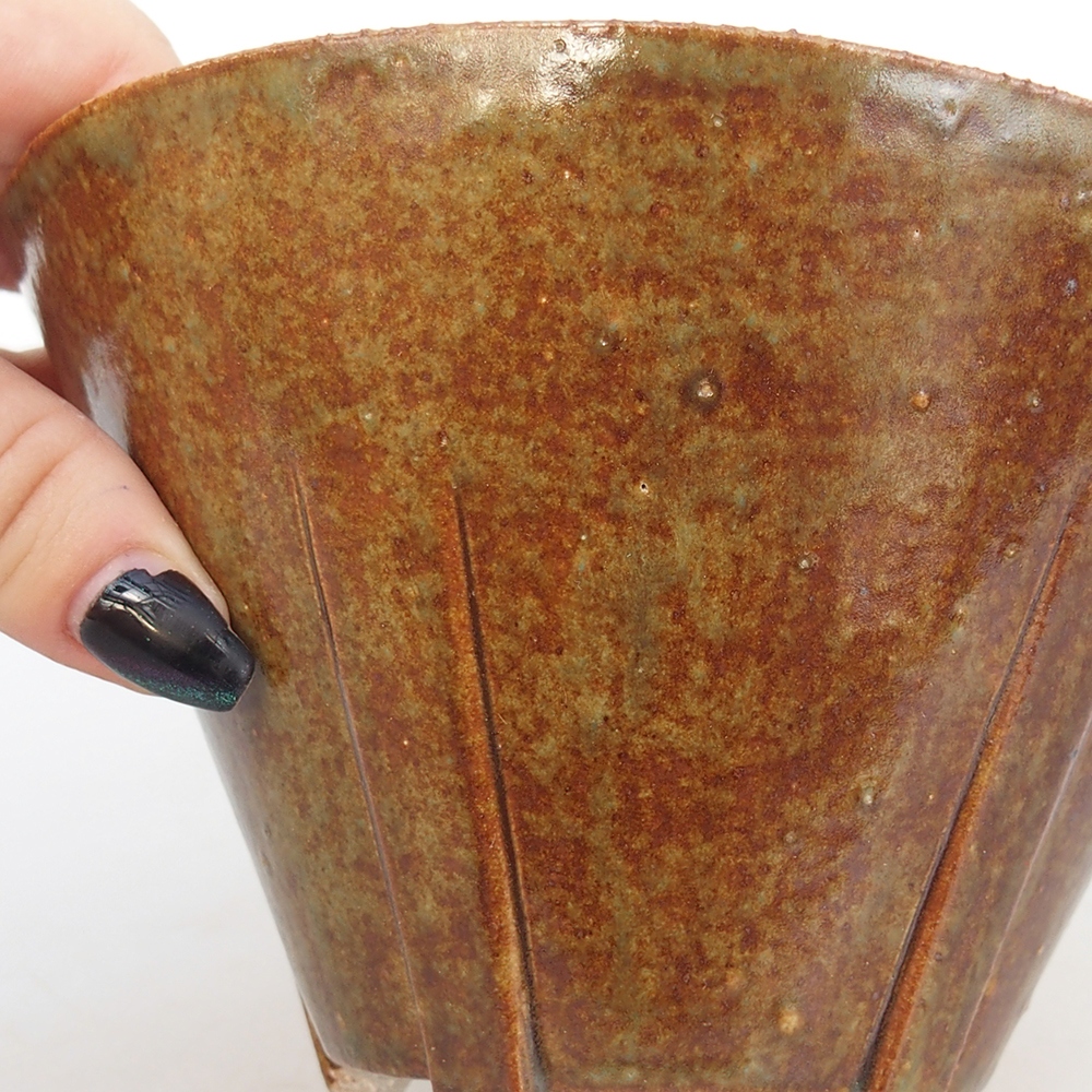 Bol à bonsaï en céramique 15 x 15 x 9 cm, brun