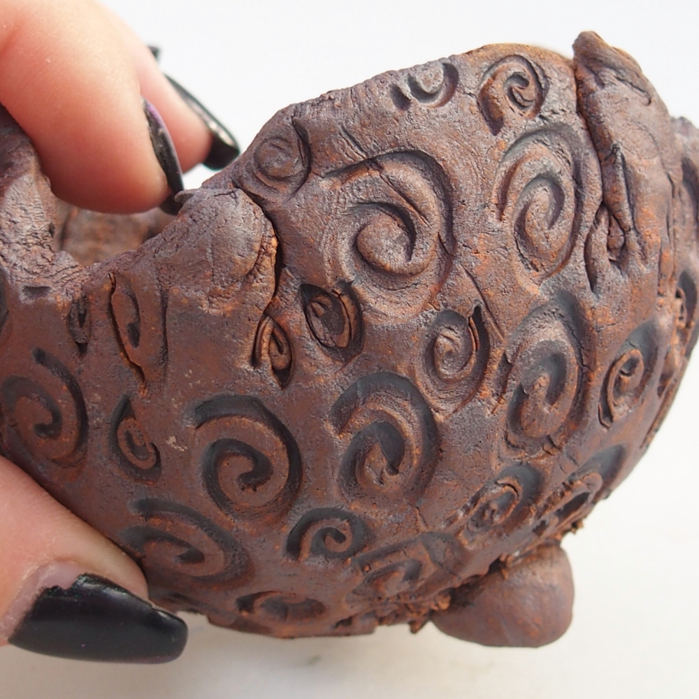 Coquille en céramique 8 x 7,5 x 7 cm , couleur marron