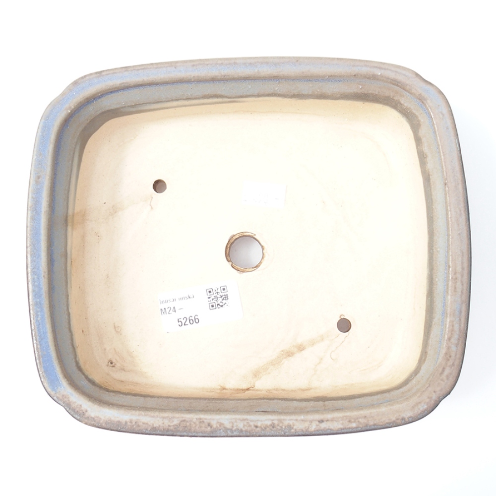 Bol à bonsaï en céramique 19,5 x 16,5 x 6 cm, couleur bleu