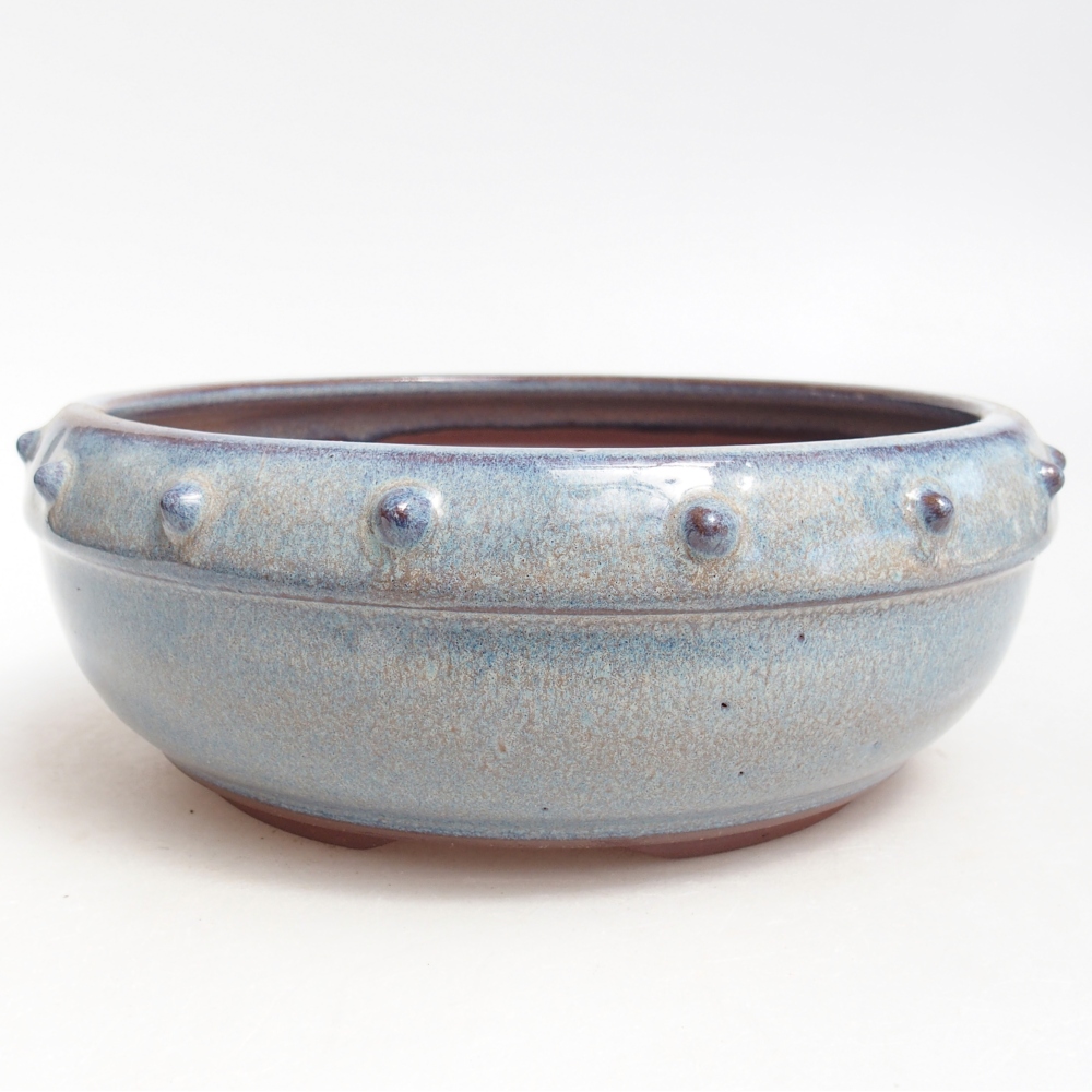 Bol à bonsaï en céramique 18 x 18 x 7 cm, couleur bleu