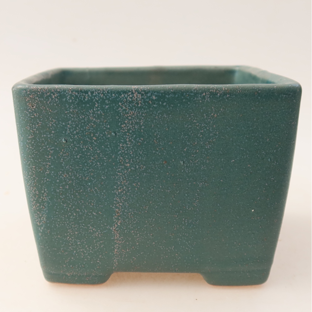 Pot à bonsaï en céramique 11,5 x 11,5 x 9 cm, couleur bleue