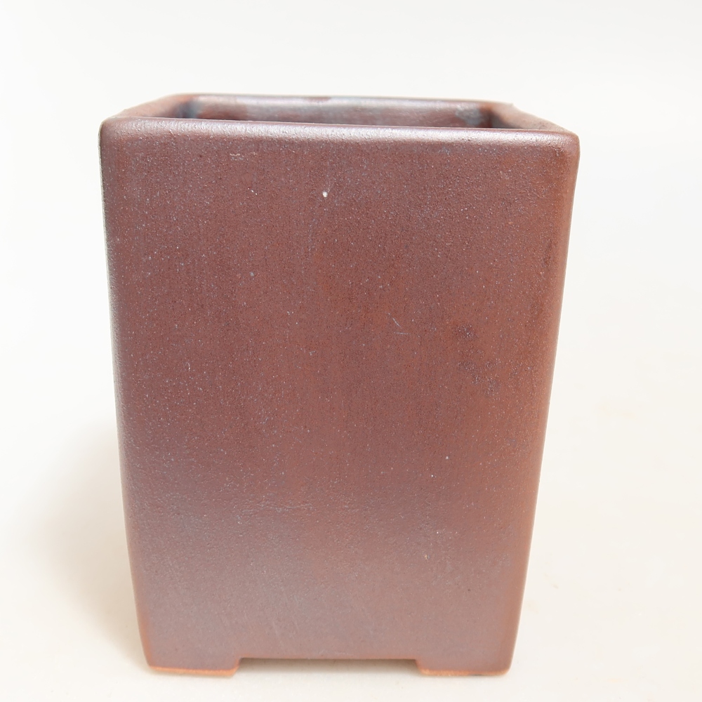 Pot à bonsaï en céramique 8 x 8 x 10 cm, couleur métallique
