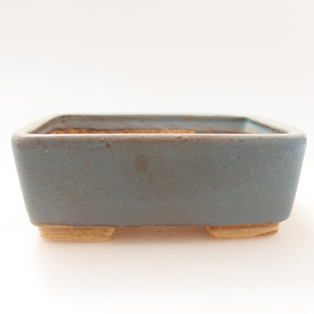 Pot à bonsaï en céramique 10 x 8 x 3,5 cm, couleur bleue