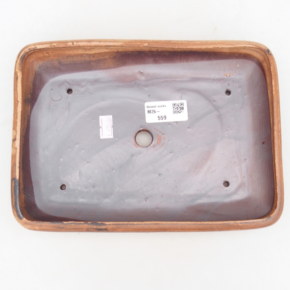 Bol à bonsaï en céramique 24 x 17,5 x 4 cm, rose