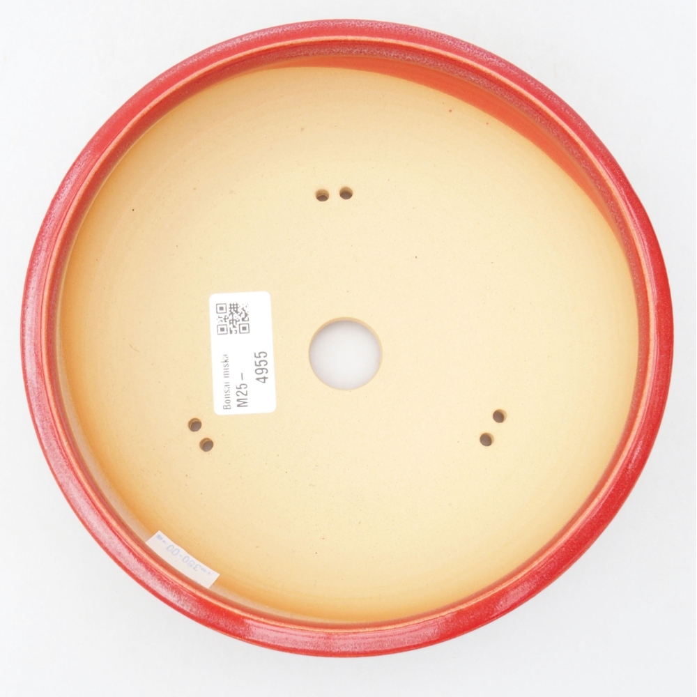 Bol à bonsaï en céramique 19 x 19 x 5,5 cm, couleur rouge