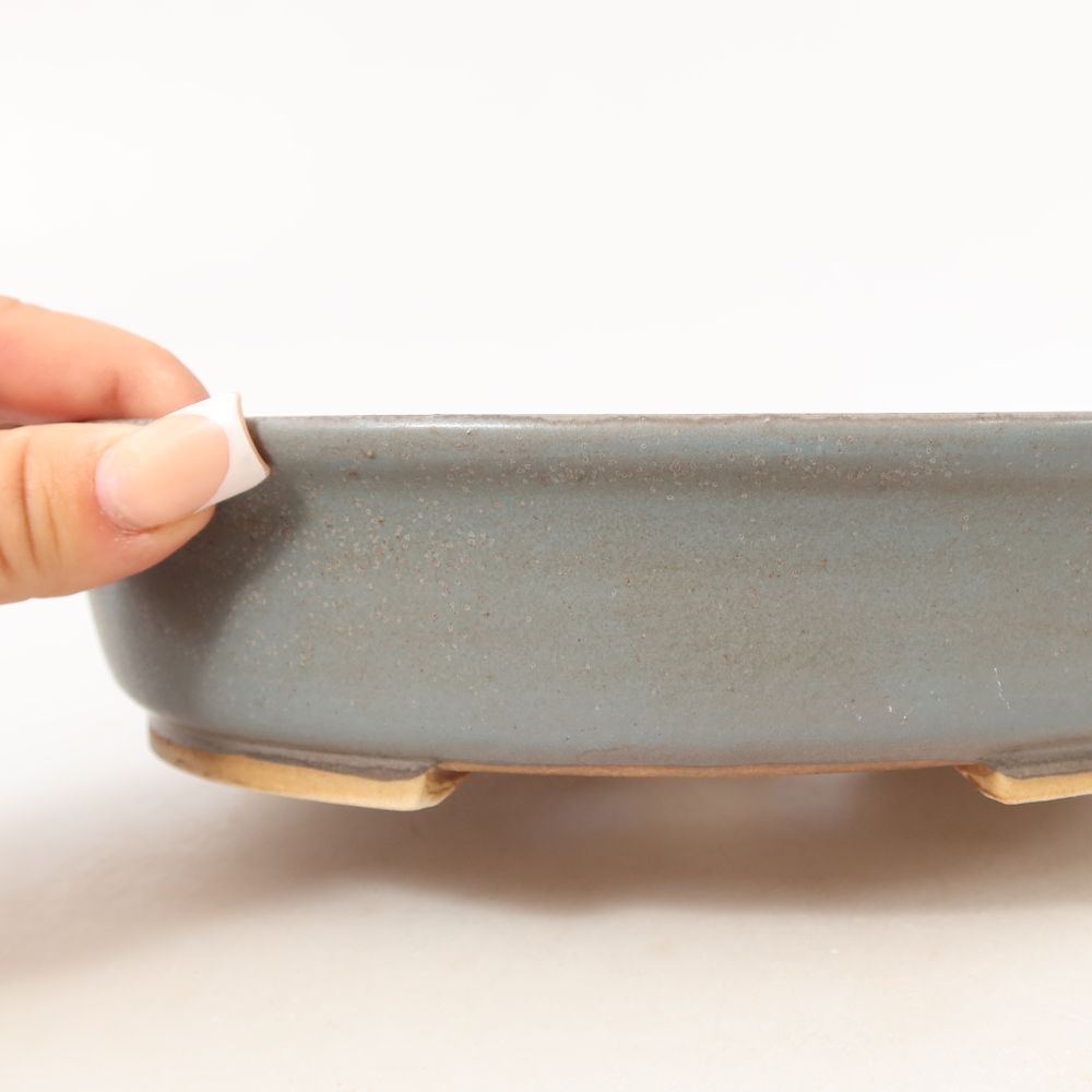 Bol à bonsaï en céramique 21 x 19 x 5 cm, couleur bleu