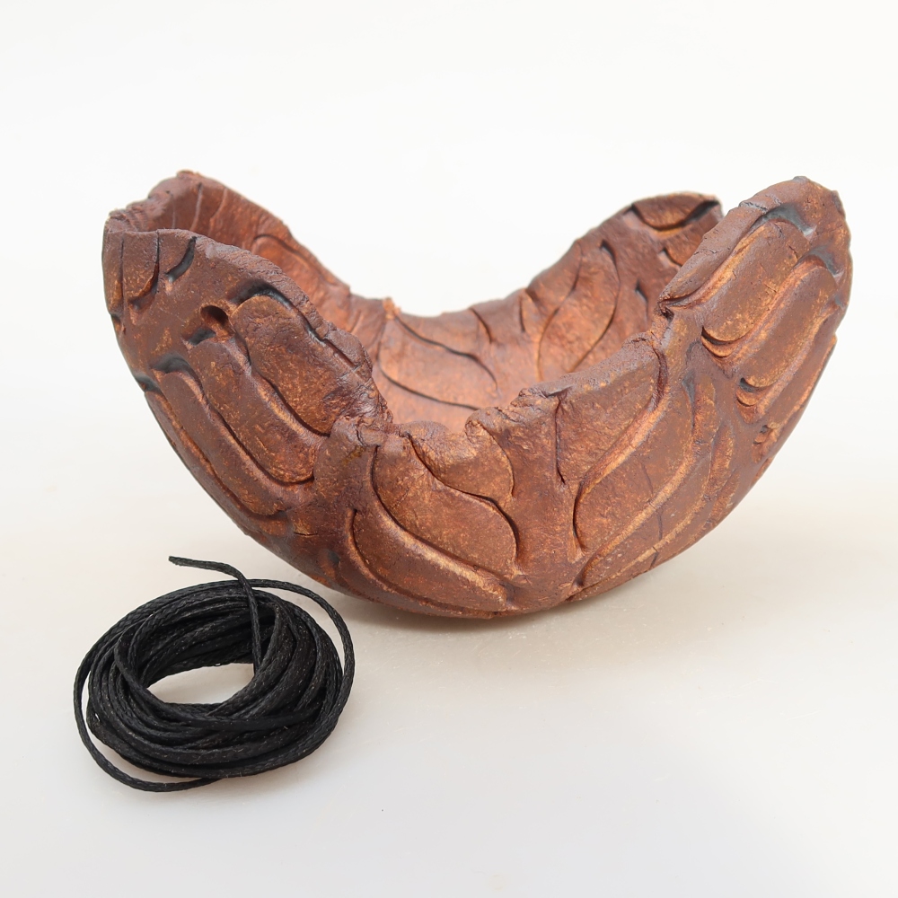 Coquille en céramique pour kokedama, 13 x 11,5 x 8,5 cm, couleur marron