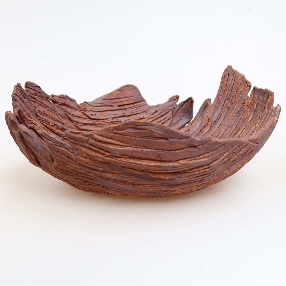 Coquille en céramique  18 x 15 x 8 cm, couleur marron