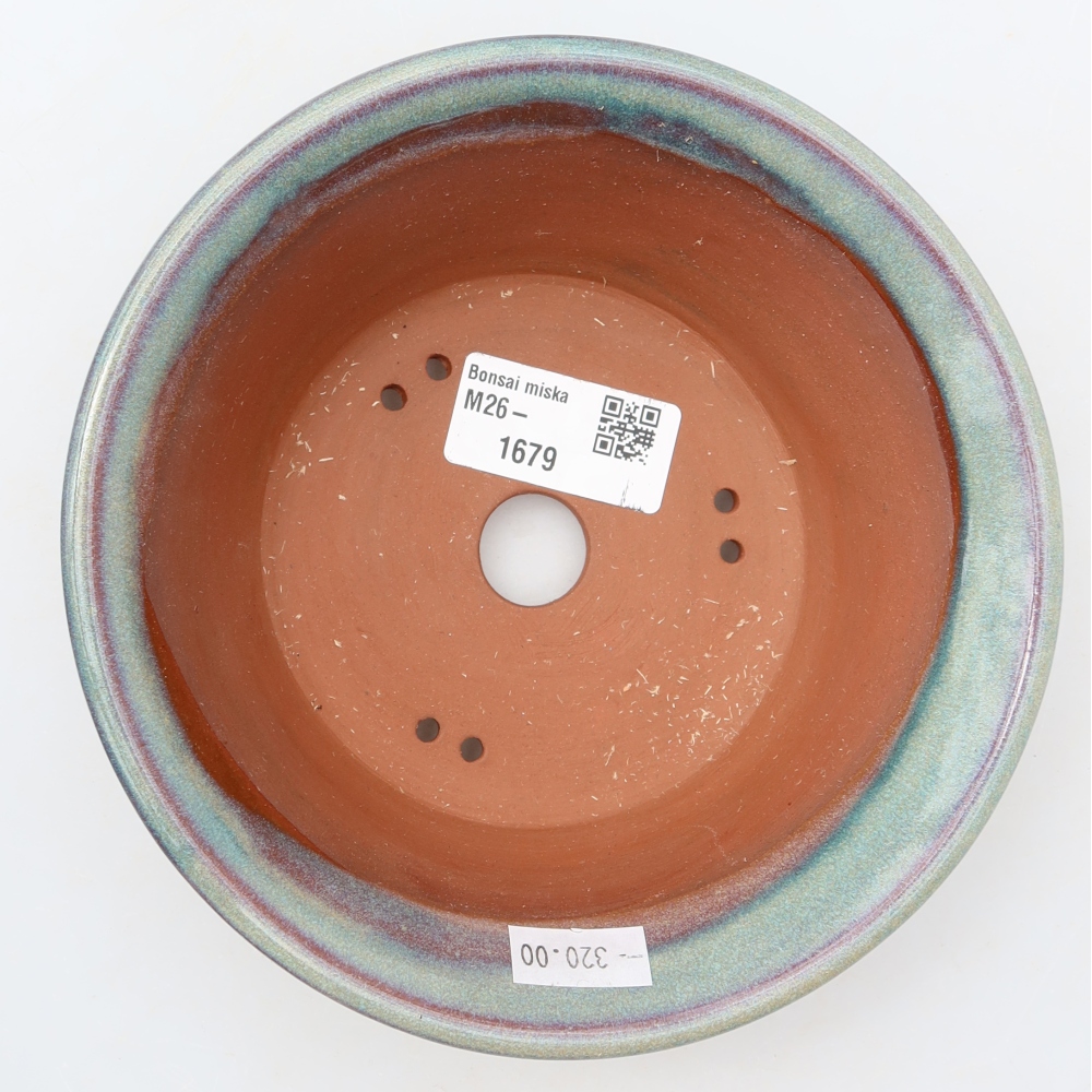 Pot à bonsaï en céramique 15,5 x 15,5 x 5,5 cm, couleur verte
