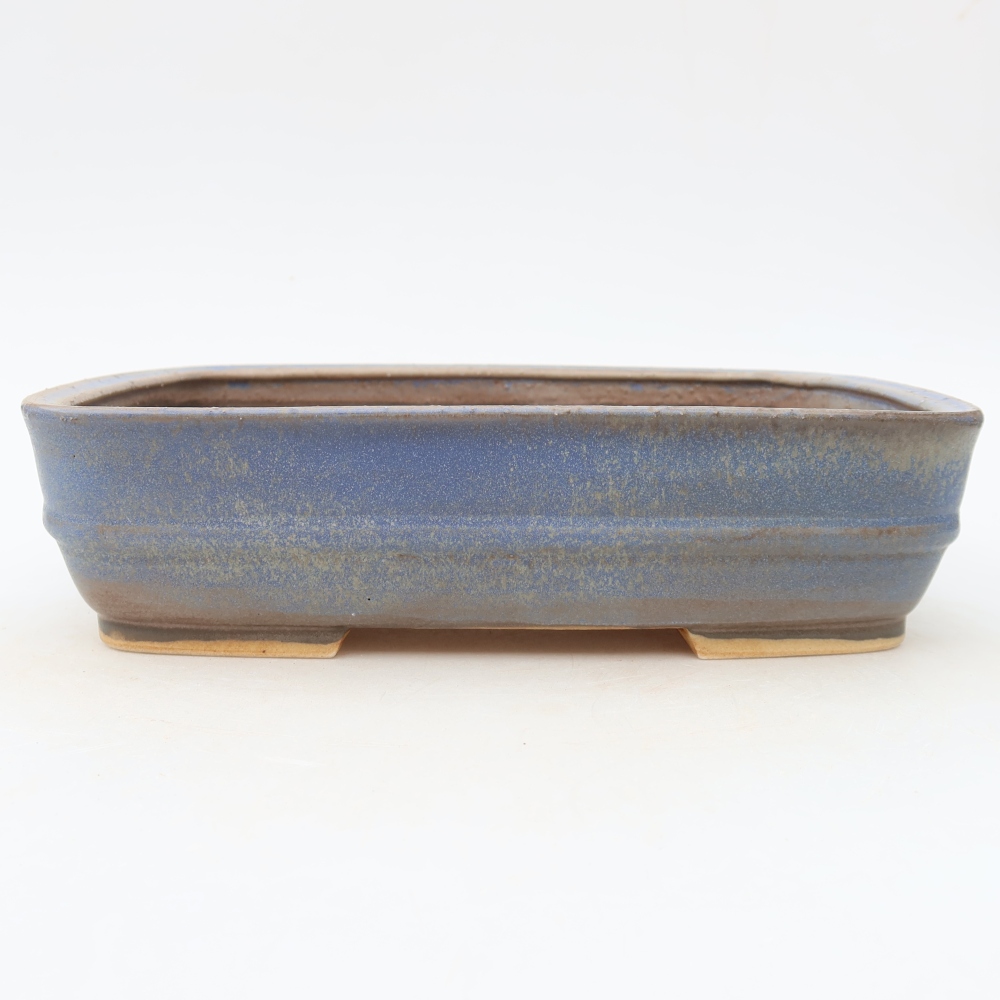 Pot à bonsaï en céramique 23 x 19 x 6 cm, couleur bleue