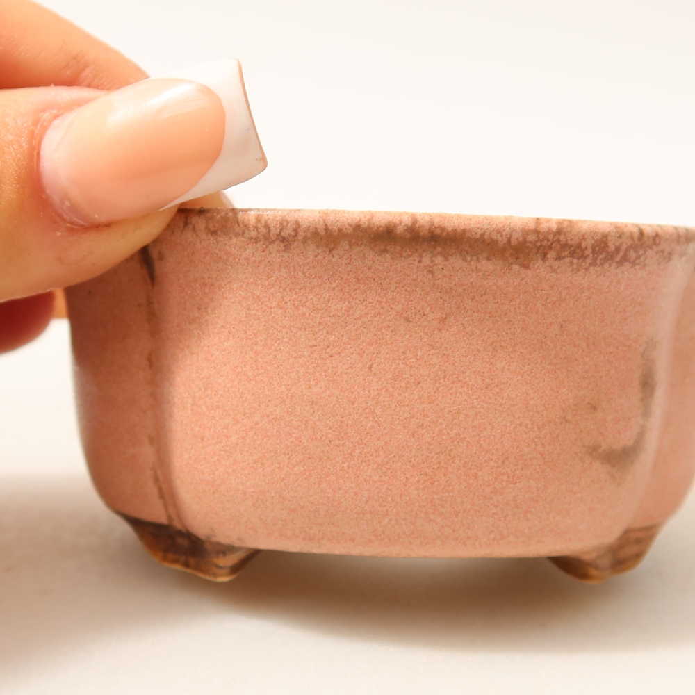 Bol à bonsaï en céramique 8 x 7,5 x 3,5 cm, rose