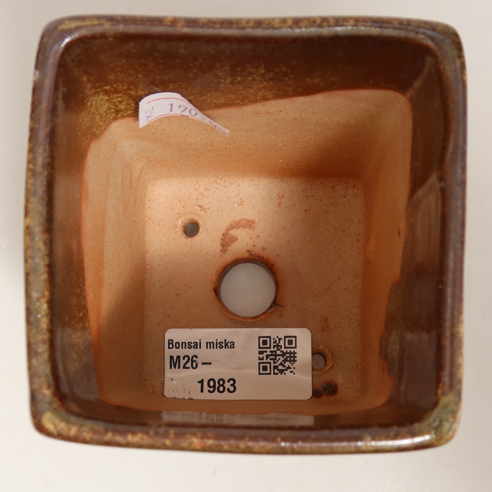 Bol à bonsaï en céramique 7,5 x 7,5 x 9,5 cm, brun