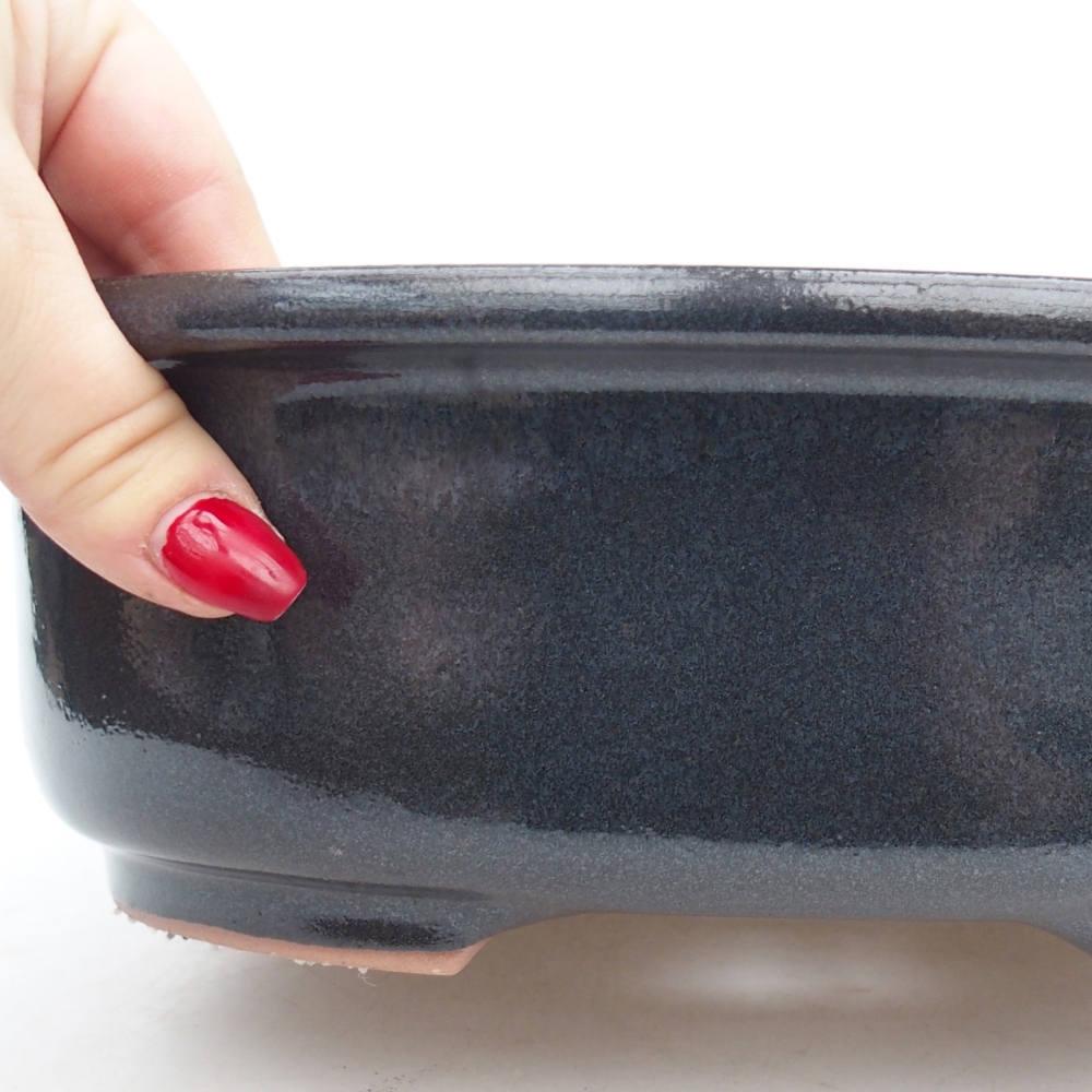 Bol à bonsaï en céramique 26 x 22 x 8 cm, gris