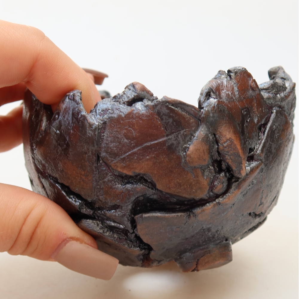 Coquille en céramique 11 x 9,5 x 8 cm, couleur marron