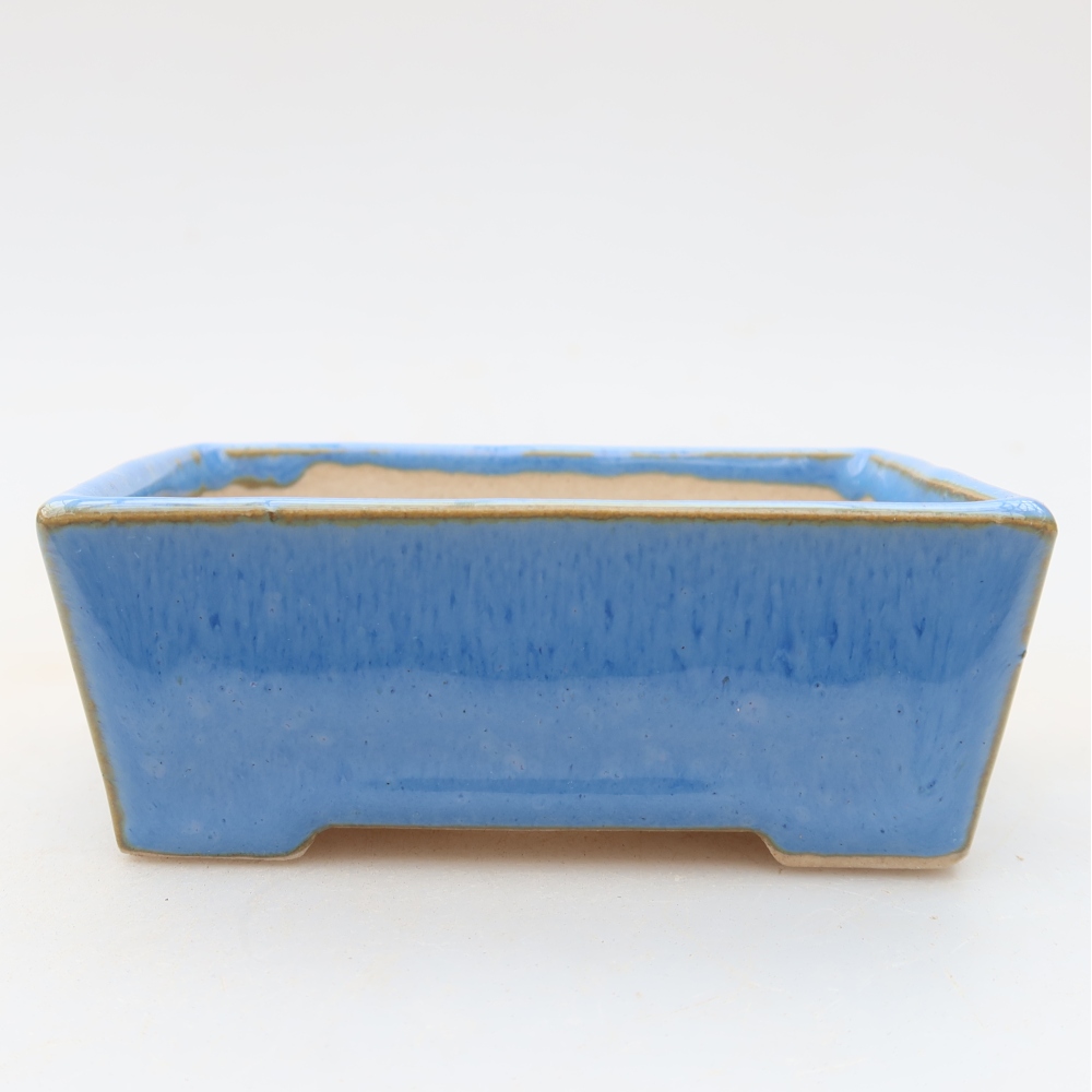 Pot à bonsaï en céramique 9 x 6,5 x 3,5 cm, couleur bleue