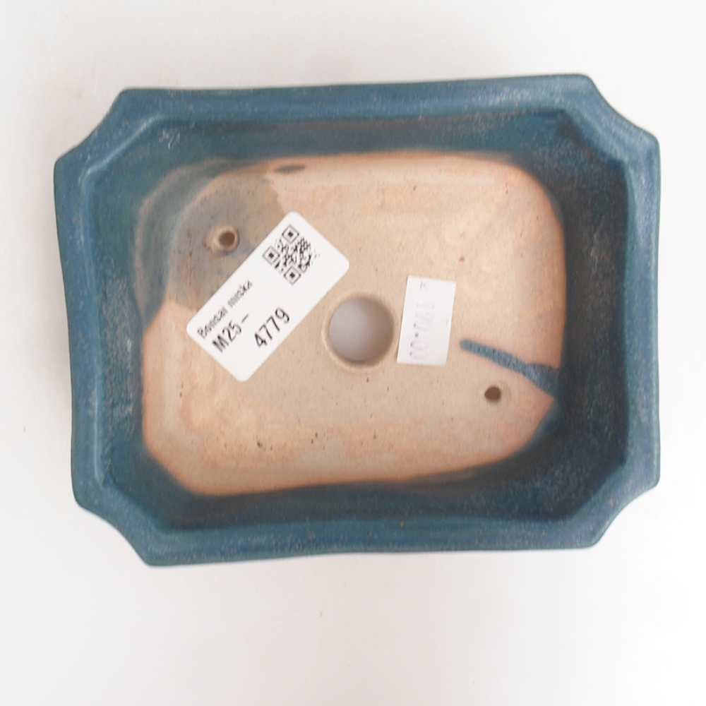 Bol à bonsaï en céramique 13 x 10,5 x 4 cm, couleur bleu