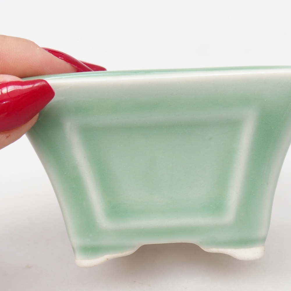 Bol à bonsaï en céramique 8,5 x 8,5 x 5 cm, vert
