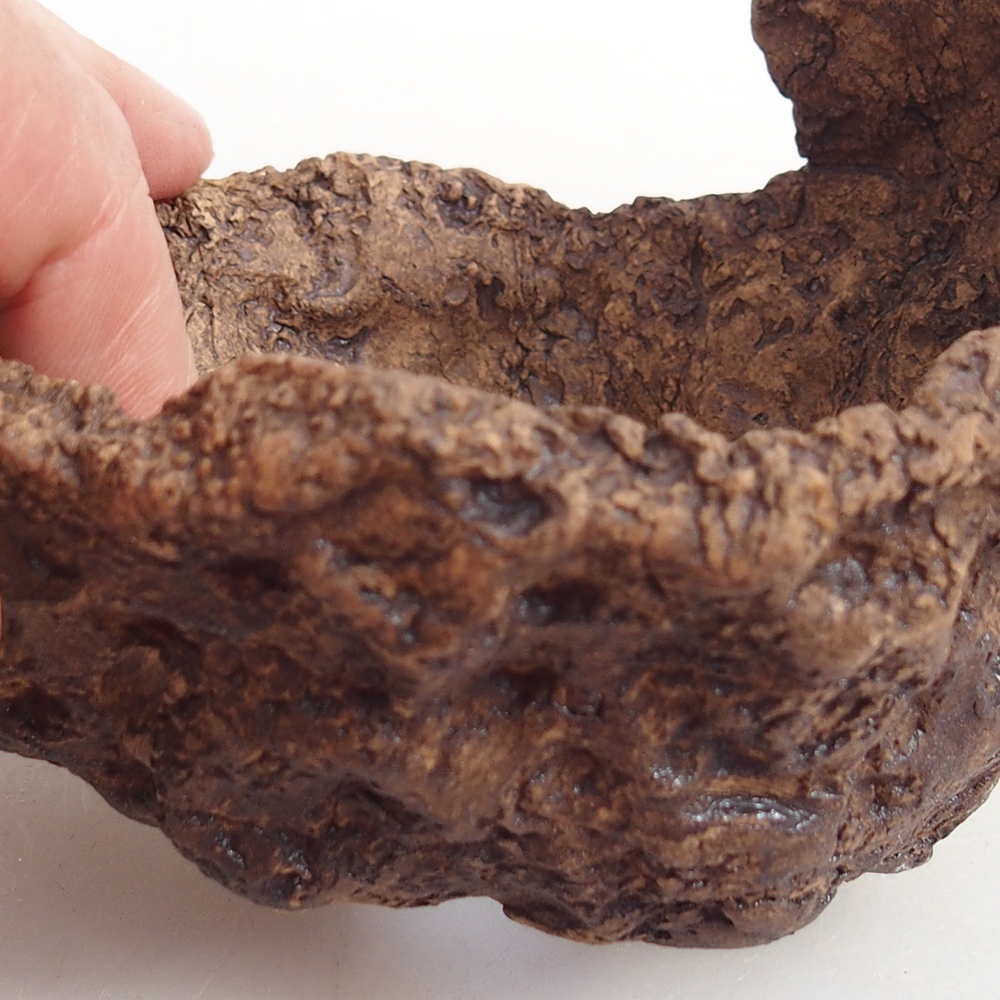 Coquille en céramique 9,5 x 9 x 8,5 cm , couleur marron