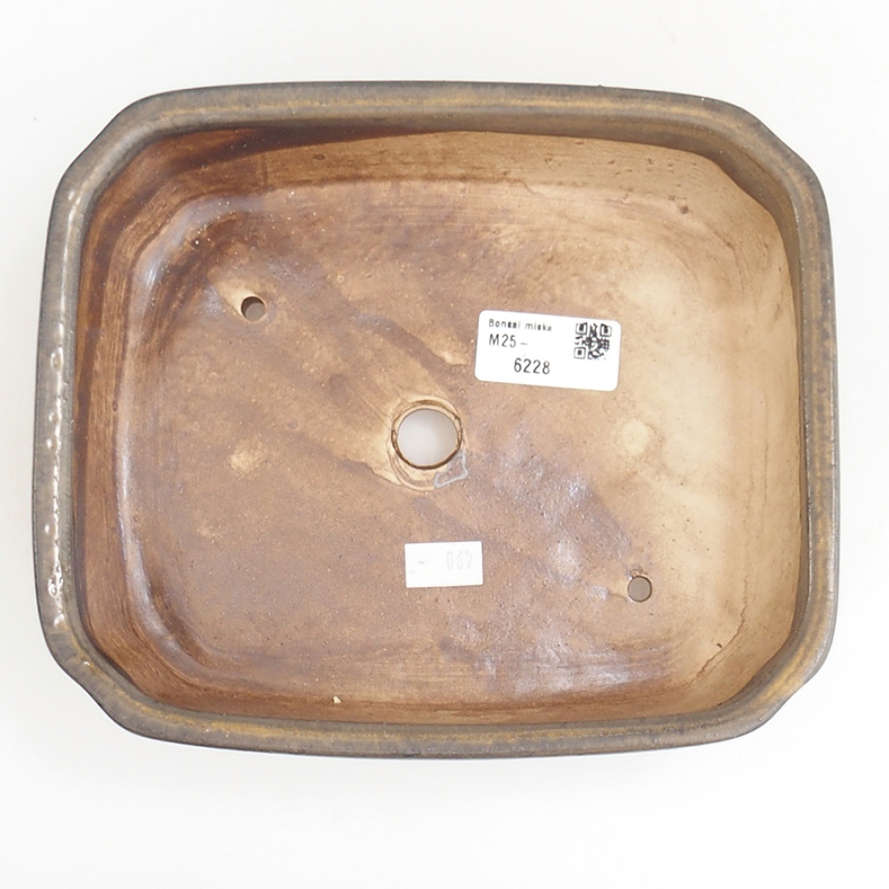 Bol à bonsaï en céramique 21 x 18 x 6 cm, brun