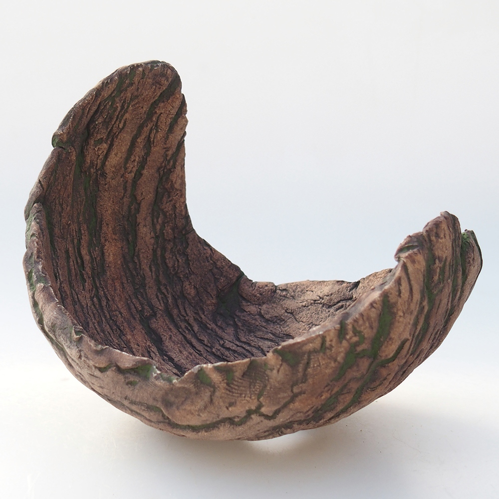 Coquille en céramique 13 x 12 x 12,5 cm , couleur verte