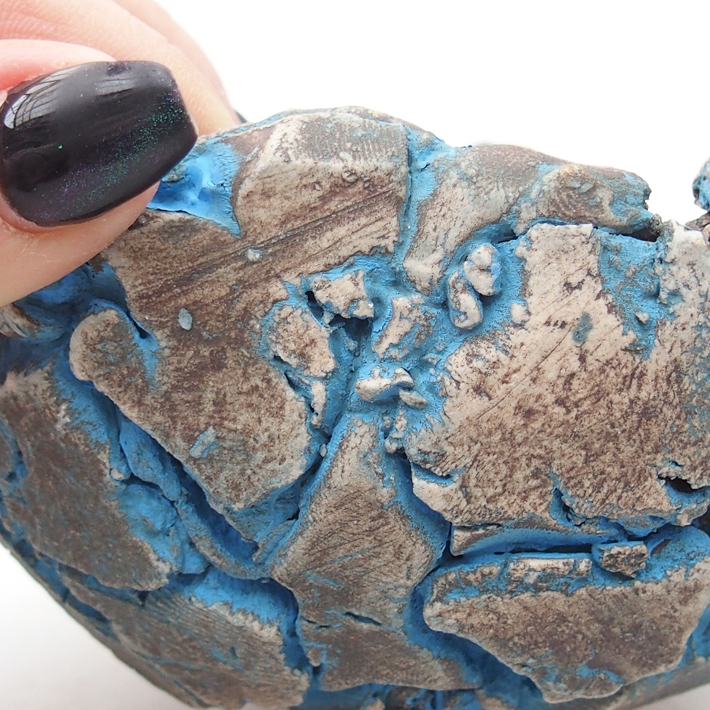 Coquille en céramique 11 x 11 x 7,5 cm , couleur bleu