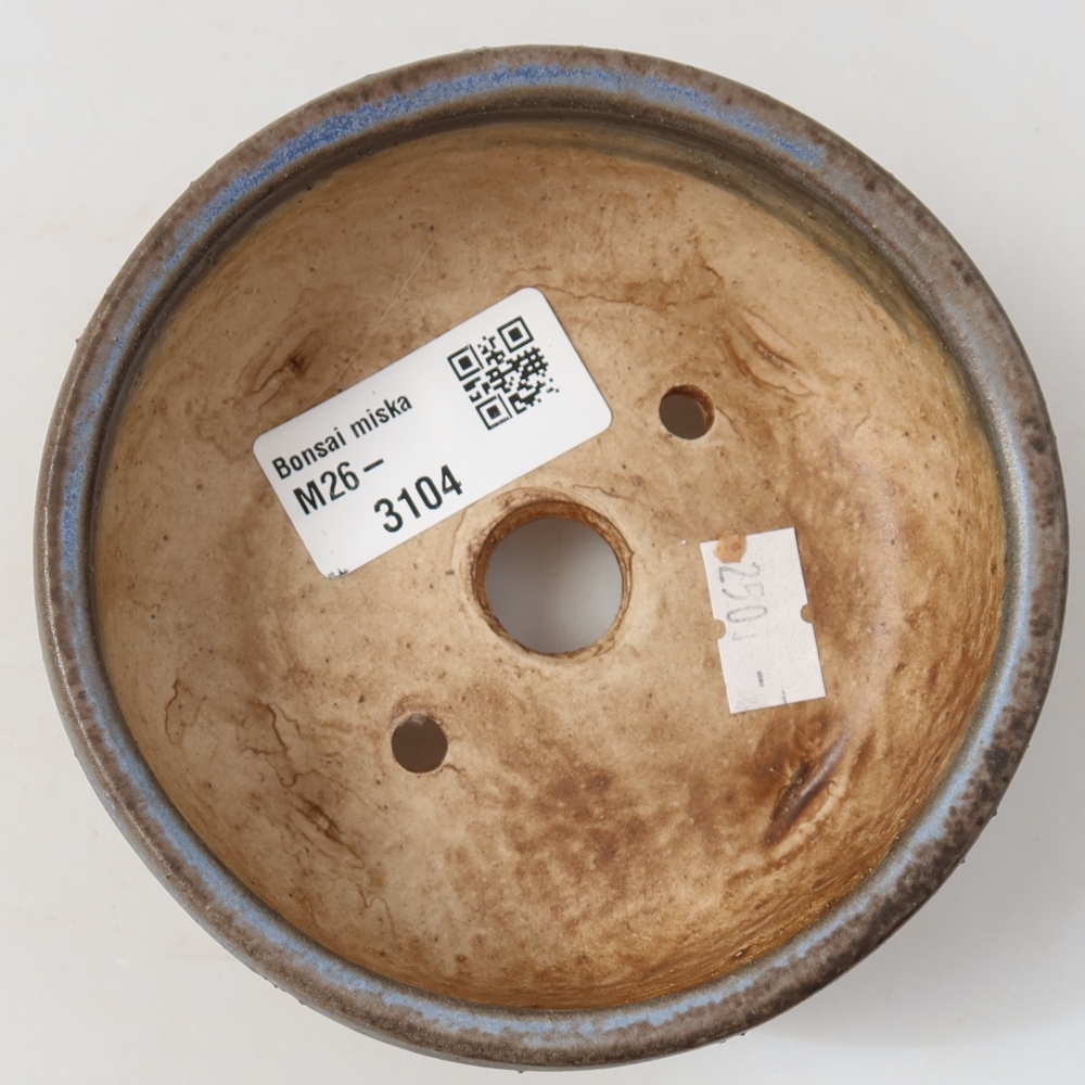 Pot à bonsaï en céramique 10,5 x 10,5 x 4 cm, couleur bleue