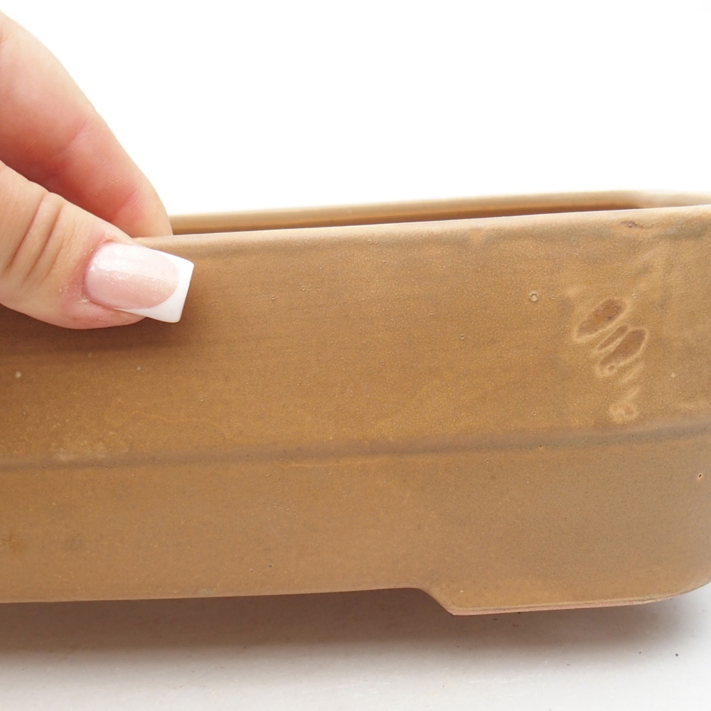 Bol à bonsaï en céramique 27,5 x 20,5 x 7,5 cm, couleur beige