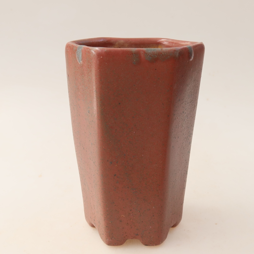 Pot à bonsaï en céramique 9,5 x 8,5 x 14,5 cm, couleur rose