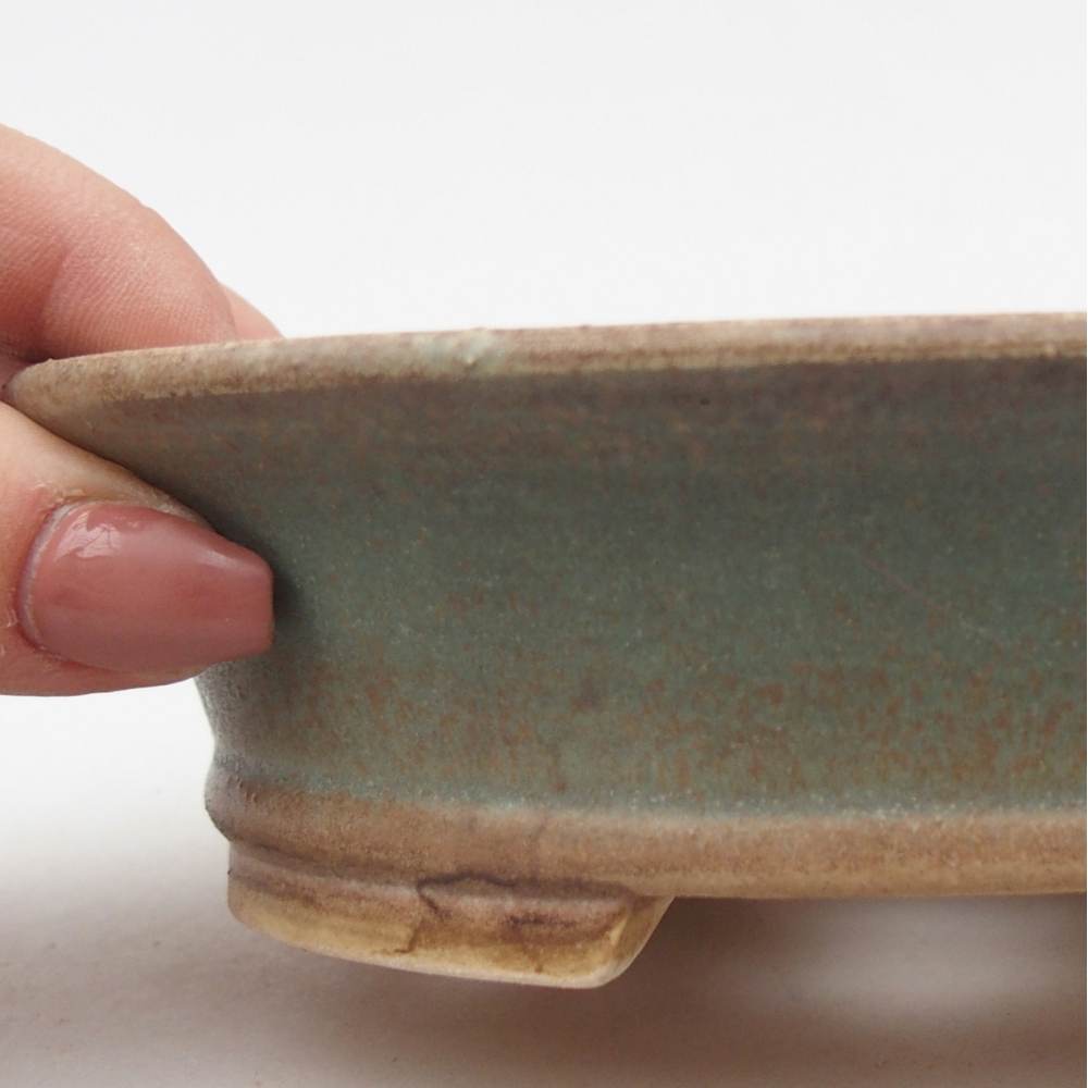 Bol à bonsaï en céramique 14,5 x 12,5 x 4 cm, vert