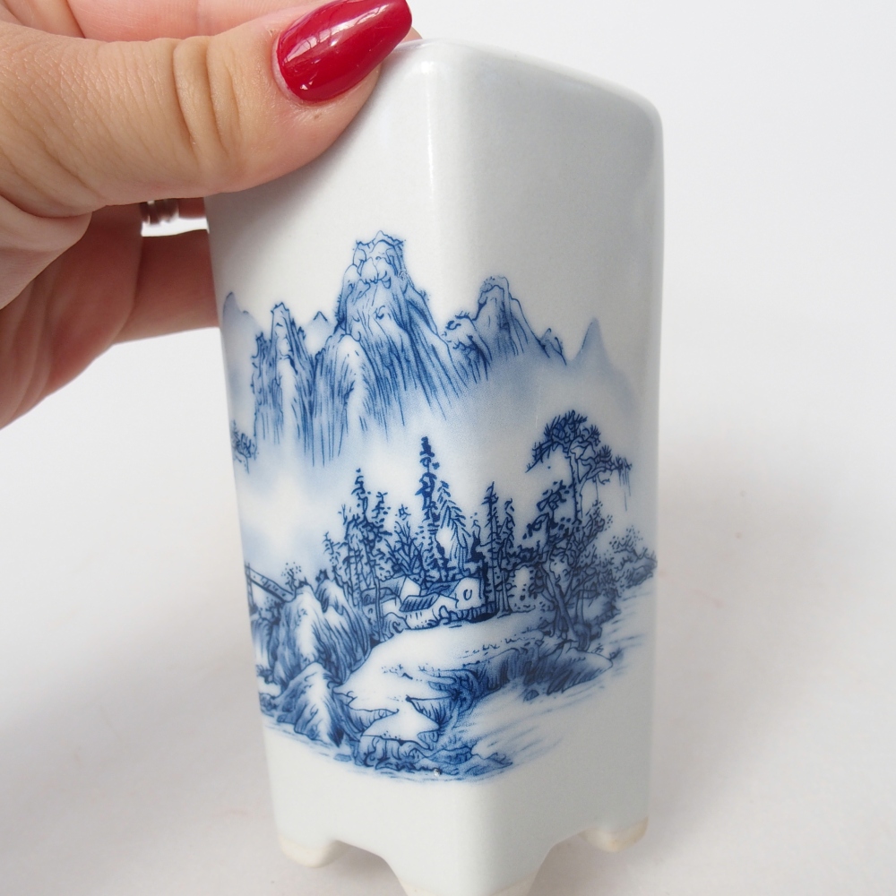 Bol à bonsaï en céramique 5,5 x 5,5 x 12 cm, couleur blanc