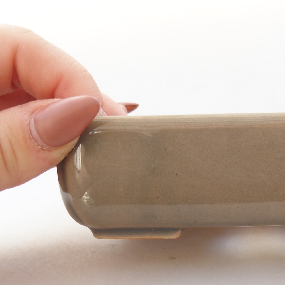 Bol à bonsaï en céramique 11,5 x 9 x 3,5 cm, gris