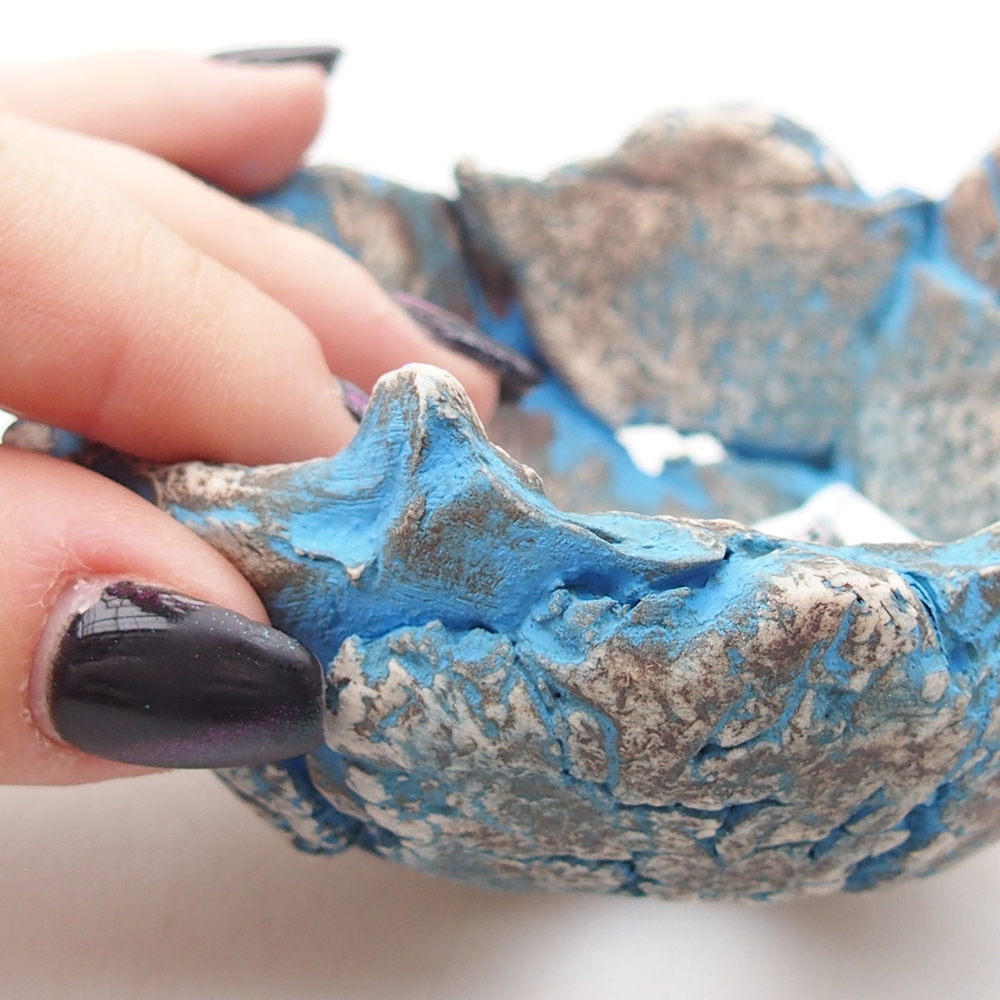 Coquille en céramique 9 x 9 x 6 cm , couleur bleue