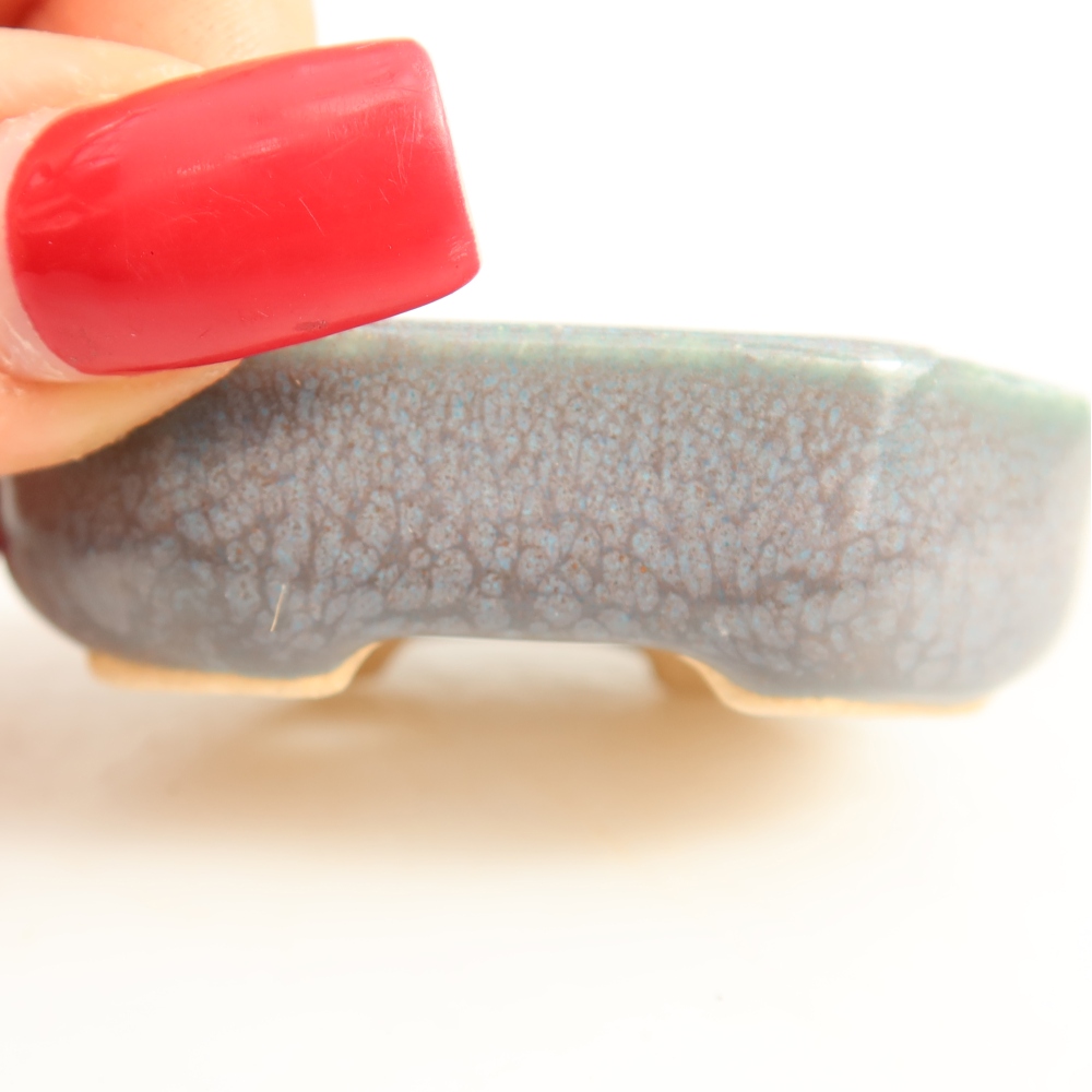 Pot à bonsaï en céramique 5,5 x 4,5 x 2 cm, couleur grise