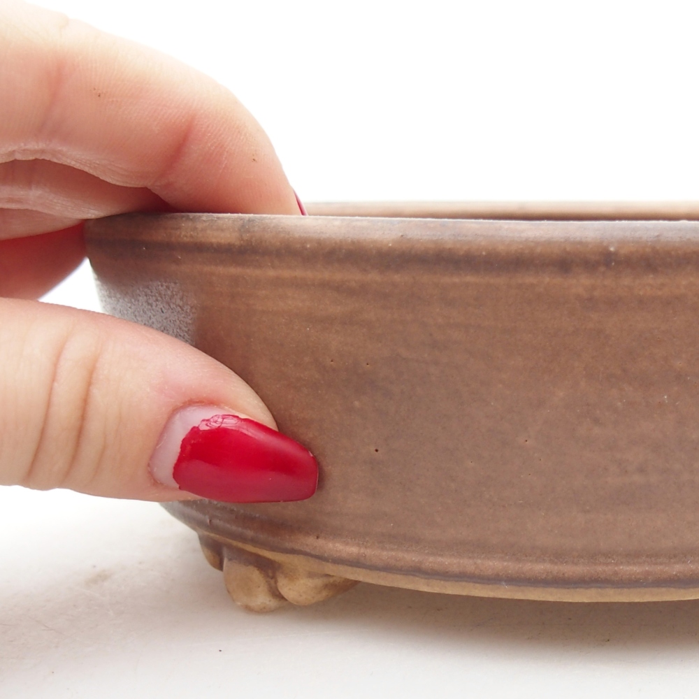 Bol à bonsaï en céramique 15,5 x 15,5 x 5 cm, rose