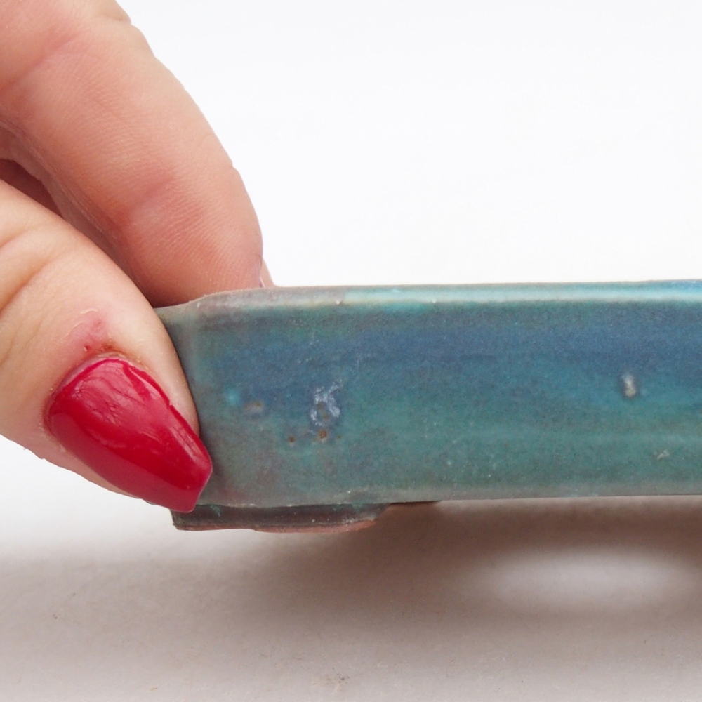 Bol à bonsaï en céramique 10 x 8,5 x 2 cm, couleur bleu