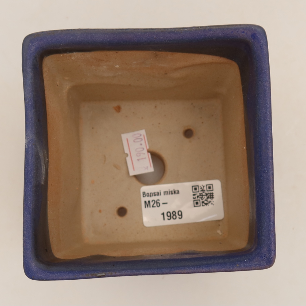 Pot à bonsaï en céramique 9 x 9 x 8,5 cm, couleur bleue