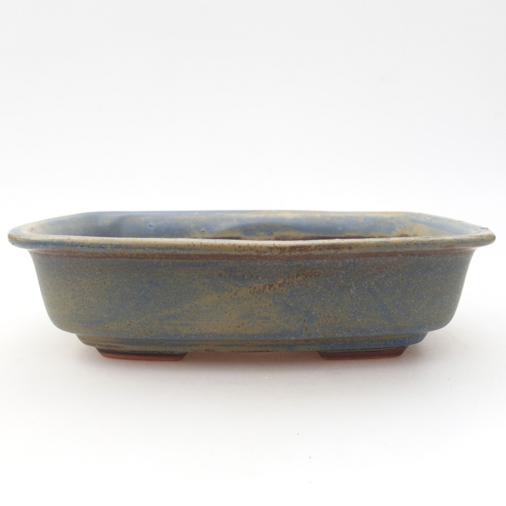 Bol à bonsaï en céramique 18,5 x 13,5 x 5 cm, couleur bleu