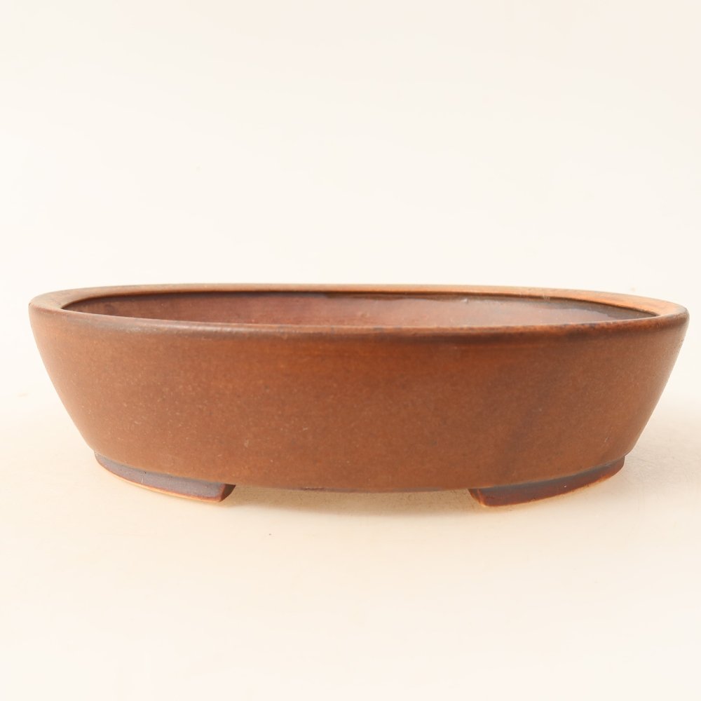 Bol à bonsaï en céramique 18,5 x 16,5 x 4,5 cm, brun