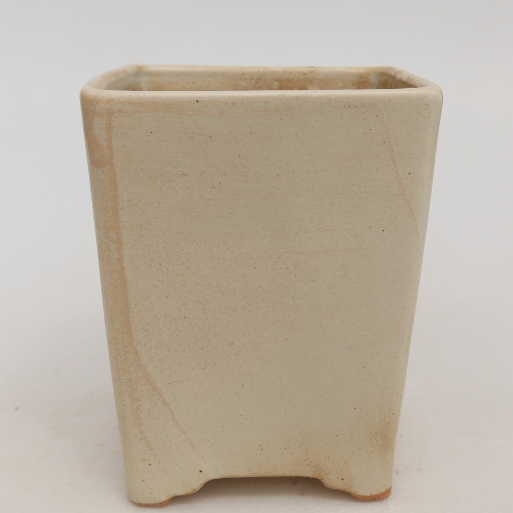 Pot à bonsaï en céramique 9 x 9 x 11,5 cm, couleur beige