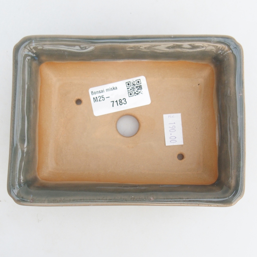 Bol à bonsaï en céramique 14 x 10,5 x 4 cm, gris