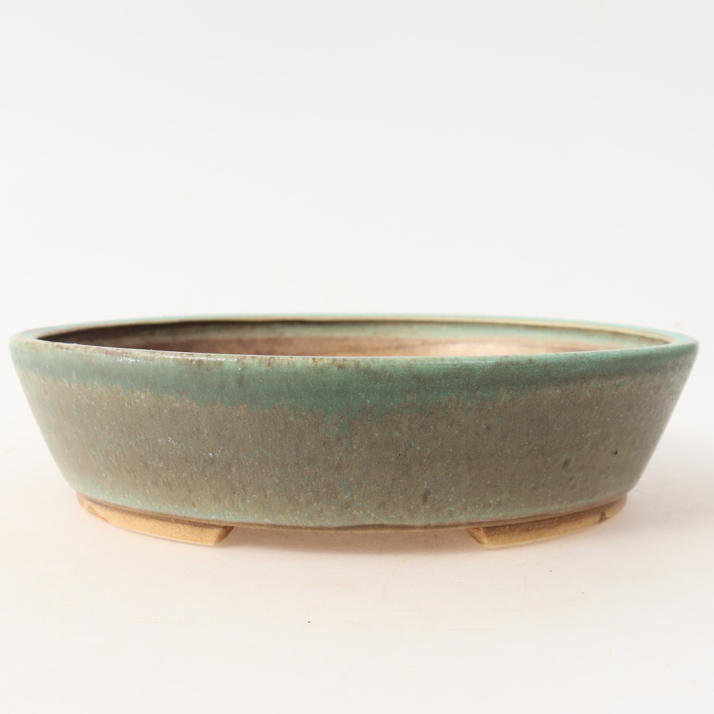 Bol à bonsaï en céramique 18,5 x 16,5 x 4,5 cm, vert