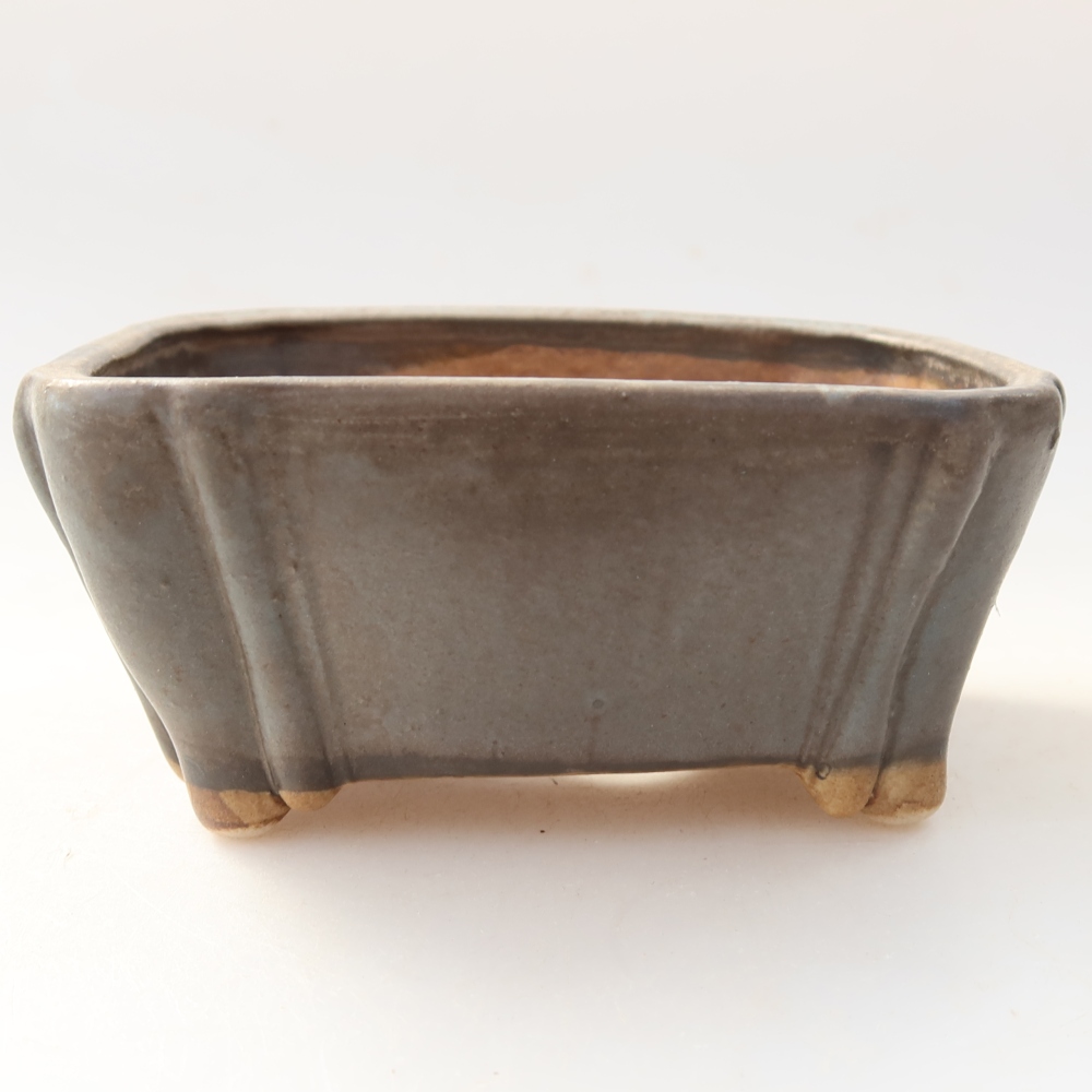 Pot à bonsaï en céramique 10,5 x 8,5 x 5 cm, couleur bleue
