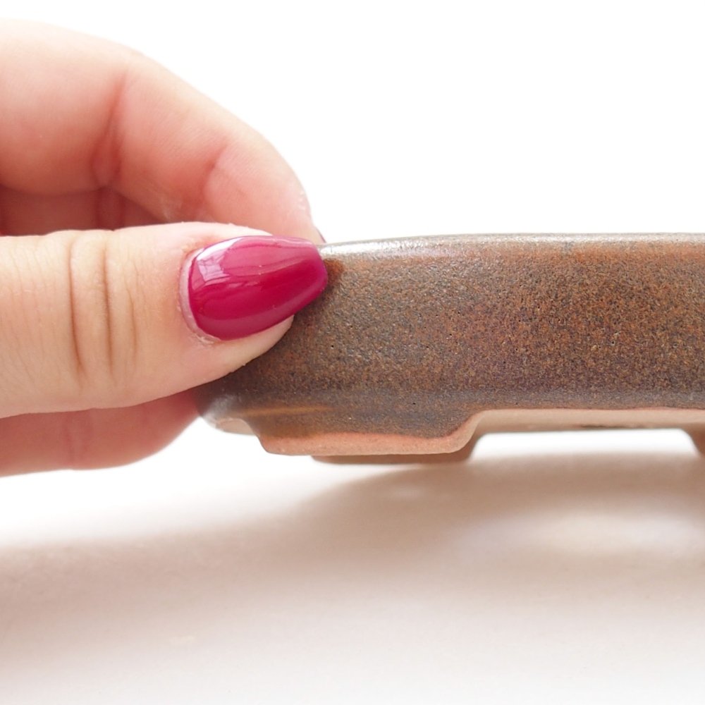 Bol à bonsaï en céramique 11,5 x 9 x 2,5 cm, brun